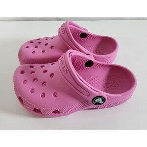 PINK CROCS SLIDES SANDALS C-9 9 TODDLER KIDS BABY GIRLS SHOES CLASSIC COMFY POOL